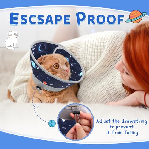 Cat Cone Collar Soft to Stop Licking (Grey / L)