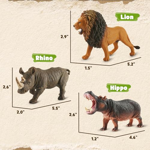 6PCS Safari Animal Figure Toys for Kids 3 (6-PC Safari Animal Figures Set)