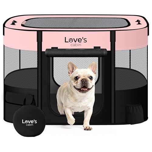 Pet Puppy Dog Playpen (Pink / Medium)