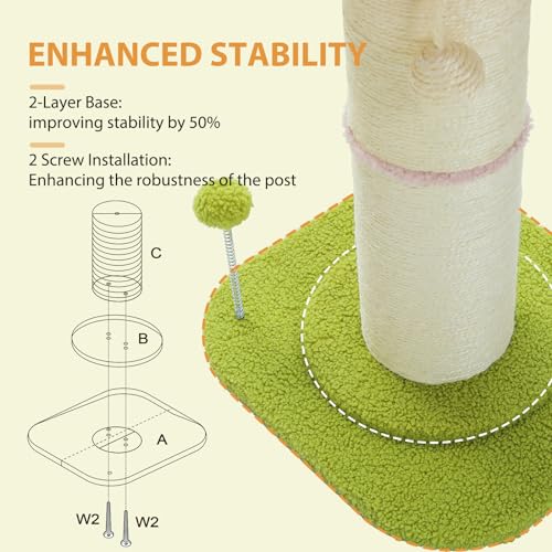 Flower Cat Scratching Post (Thick Post / Pink FLower)