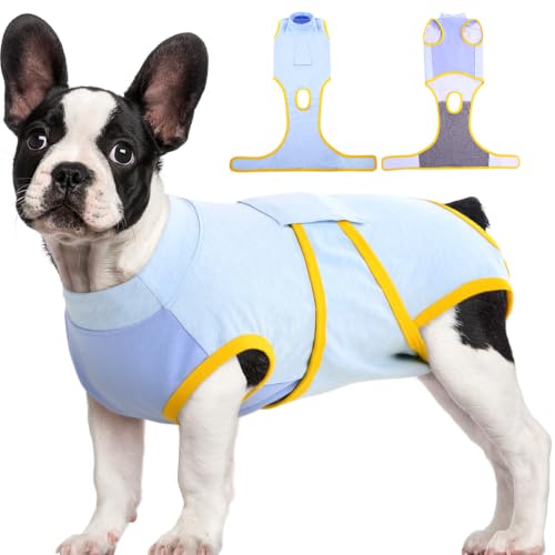 Recovery Suit for Dogs Cats (S (Back:11.4-13.4'', Weight:7-15 Lb) / Sky Zest)