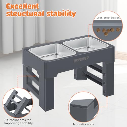 Raised Dog Bowls 4 Height Adjustable Elevated Bowl Stand