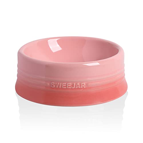 Sweejar Ceramic Dog Bowl (Large (32oz) / Gradient Pink)