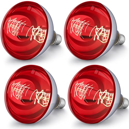 4 Pack Heat Lamp Bulbs 150 Watt (Red)