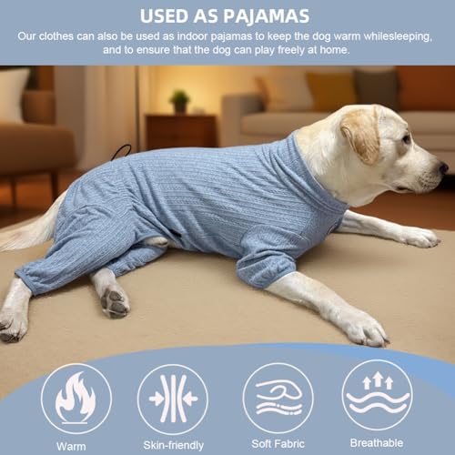 Dog Pyjamas Sweater Clothing and Loungewear Suitable for Small to Medium Breeds of Dogs (Sweater Blue / L)
