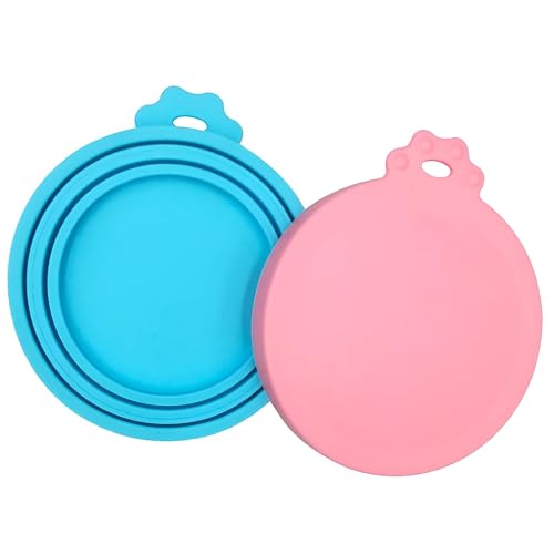 2 Pack Pet Food Cans Lids (Pink/Blue)