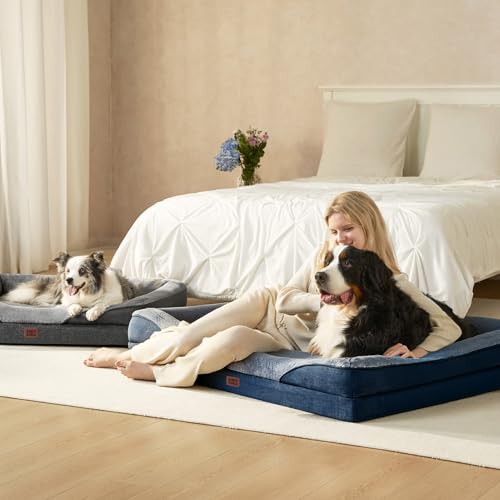 Orthopedic Dog Bed for Medium Dog (Navy / 30x20x6.5)