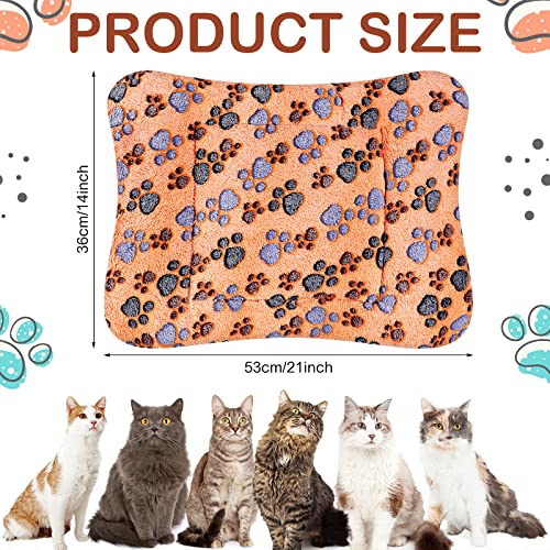4 Pack Soft Pet Bed Mat Small Dog Crate Fleece (21 x 14 Inches / Vivid Color)