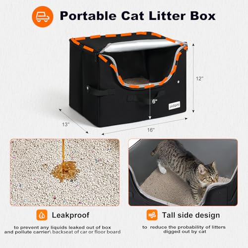 25x17x17 Extra Large Expandable car cat Carrier with a Litter Box (25.5"L x 17.0"W x 17.0"H)