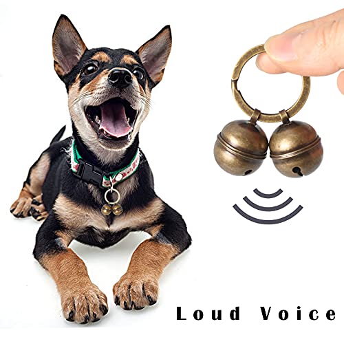 Copper Bells for Dog Collars with Snap Clips (D-ring(Fits All Dogs))
