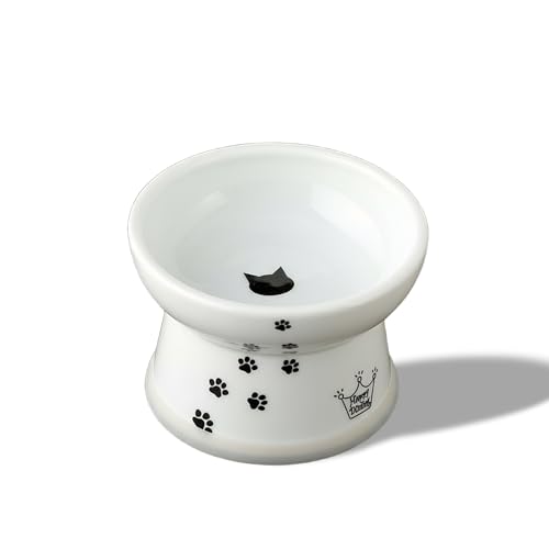 Necoichi Porcelain Ceramic Elevated Cat Food Bowl (Cat / Regular)
