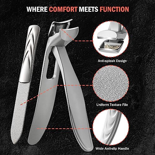 Toenail Clippers for Seniors (Silver / Large)