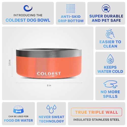 Coldest Dog Bowl (64 oz / Candy Red Glitter)