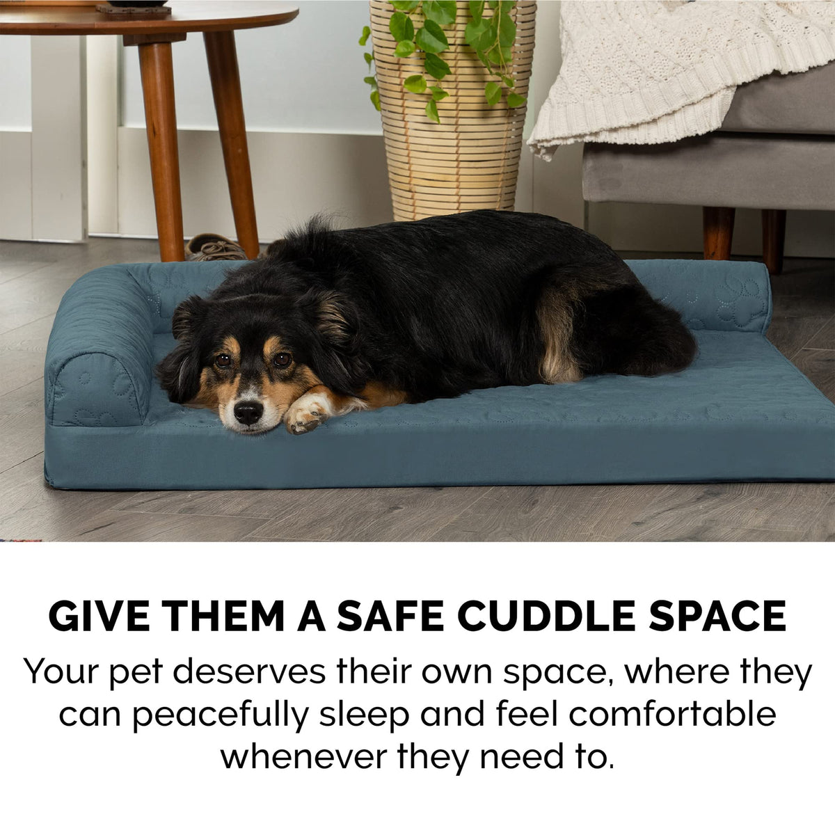 Cooling Gel Dog Bed for Medium (Medium / (Quilted Paw) Bluestone)