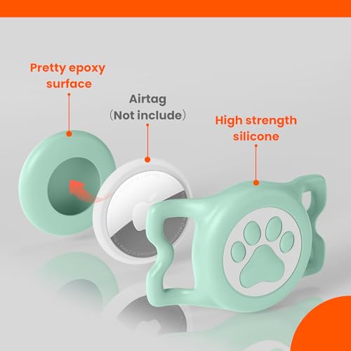 Waterproof Airtag Dog Collar Holder for Apple Air Tag (Light Green)