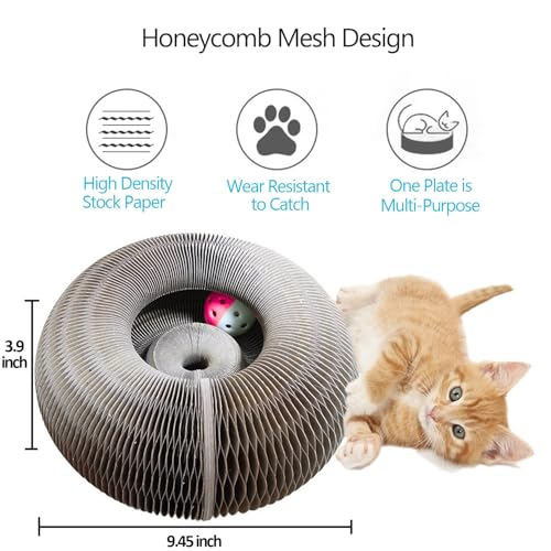 Kitty kurlz Magic Organ Cat Scratcher Board Cat Ball Adventure The Ultimate Interactive Mental Physical Exercise for Indoor Cats Toy