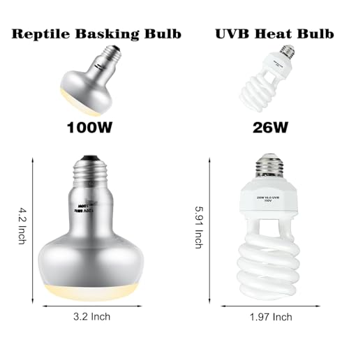 15inch Dual Reptile Light Fixture with Bulb Kit Max 150W