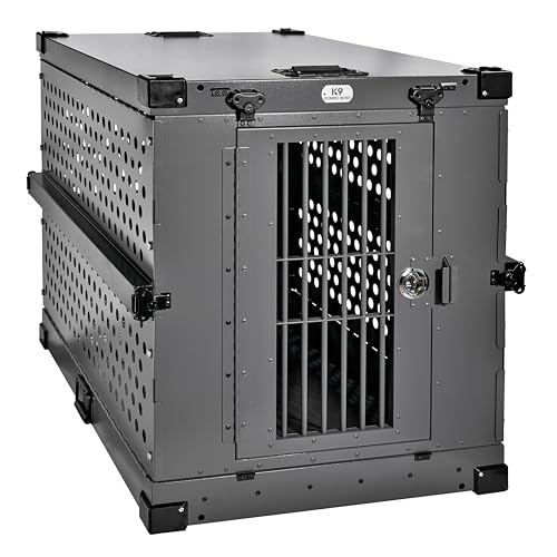 Aluminum Collapsible Dog Crate (Gray / 41.6"L x 29.7"W x 33.9"H)