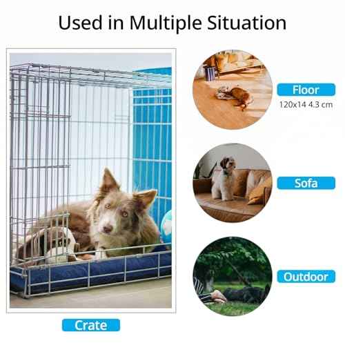 Dog Crate Pad Washable Dog Bed for Crate Medium Cozy Mat 30 (30.0"L x 19.0"W x 1.0"Th / Navy Blue)