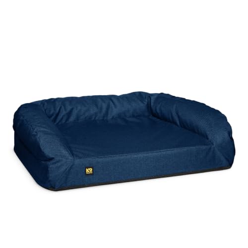 Tough Ripstop Bolster Orthopedic Dog Bed (X-Large (54" L x 38" W x 10" H) / Pacific Blue Premium Finish)