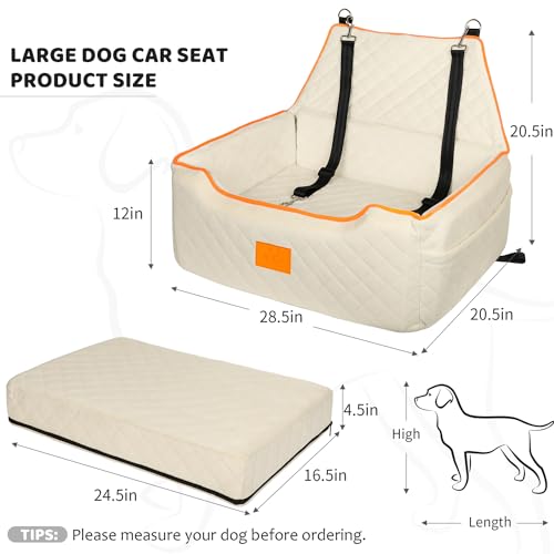Dog Car Seat for Large (Beige)