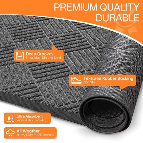 Indoor Outdoor Door Mat (Grey Diamond / 3' x 5' (Rectangular))