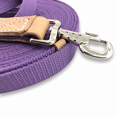 35' Flat Cotton Web Lunge Line with Bolt Snap & Rubber Stop (Lavender / 35')