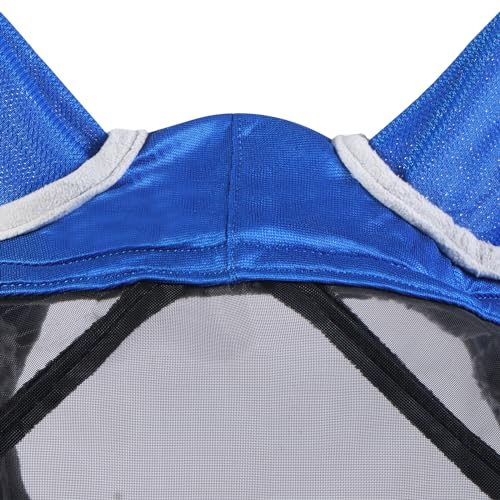 CareMaster Pro Luminous Horse Fly Mask Large Eye Space Standard with Ears UV Protection for Horse Signature Blue XL Extra Full Size (Signature Blue / X-Large (Warmblood))