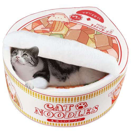 Ramen Noodle Cat Bed (19.7"L x 19.7"W x 7.9"Th / white)