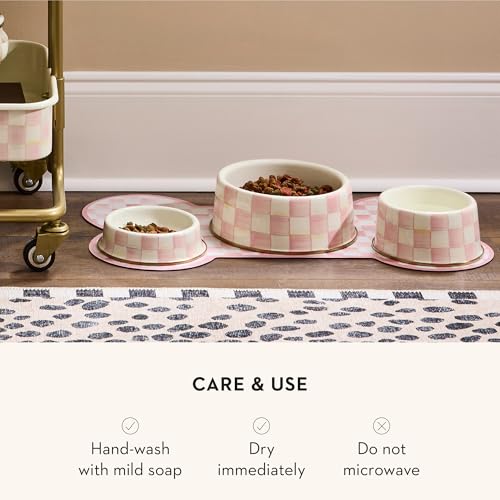 Enamel Pet Dish (Rosy Check / Medium)