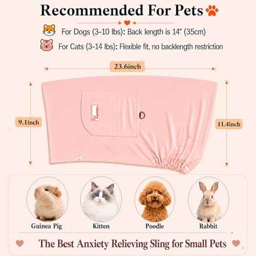 Ice Silk Dog Sling Carrier (Pink / Large)