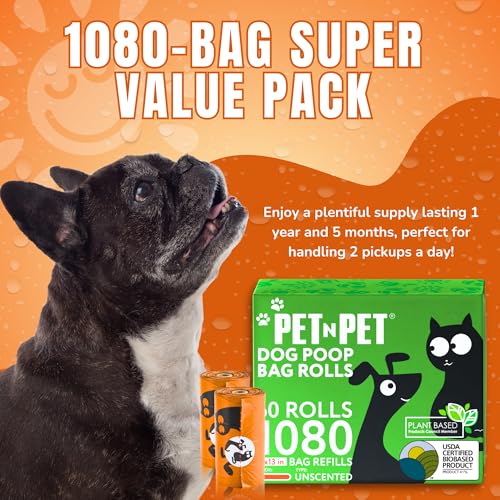 Poop Bags for Dogs (Orange - Unscented)