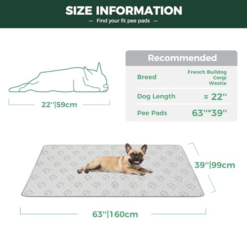 Washable Pee Pads for Dogs (Khaki / 39" x 63" (2 Packs))