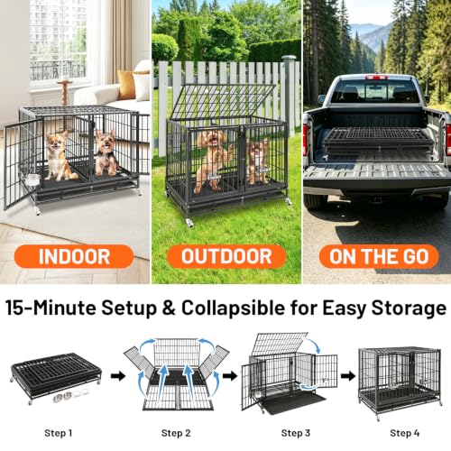 42" Tall Dog Crate with Divider (43 Inch x 4)