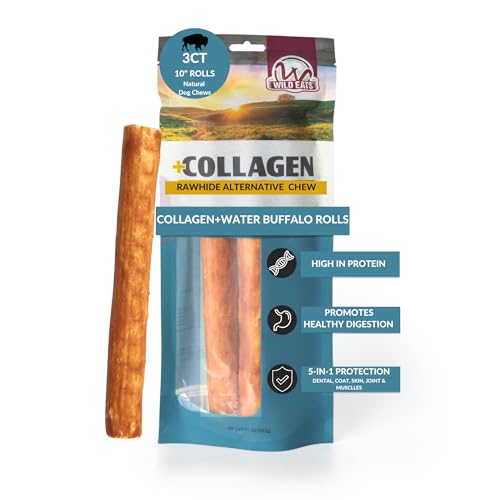 Water Buffalo Collagen Cheek Rolls 10" 3pk (11 Ounce (Pack of 3))