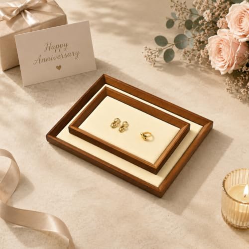 Wood Jewelry Tray (Creamy-white / 11.8" x 9.1" x 0.7")