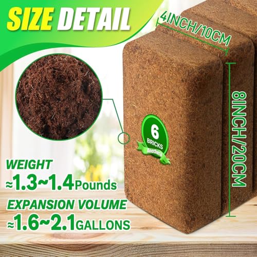 Coco Coir Brick for Plants 12 Pack Premium Coconut Bricks (12pcs)