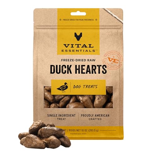 Freeze Dried Raw Duck Hearts Dog Treats (10 Ounce (Pack of 1))