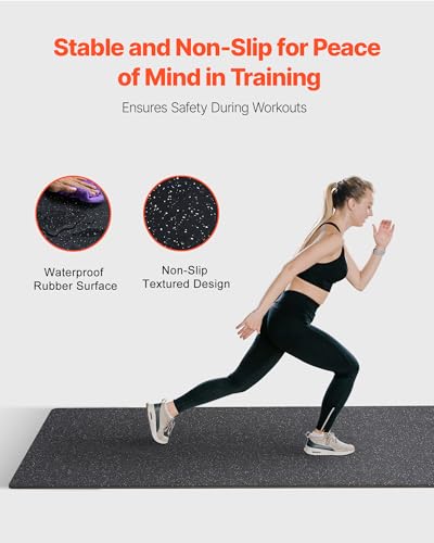 0.56In 100sq.ft 25 Tiles Gym Flooring for Home Gym (Black & White / 25"L x 25"W x 0.56"Th)