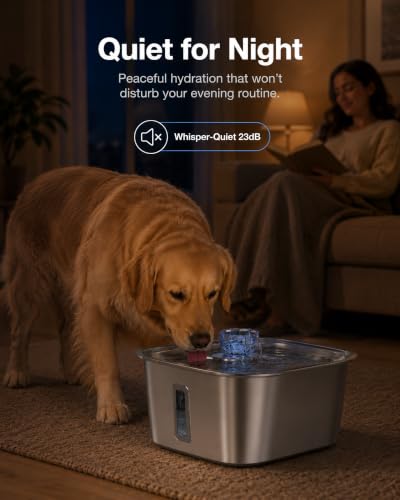 2.4 Gallon Stainless Steel Dog Water Fountain for Large Dogs