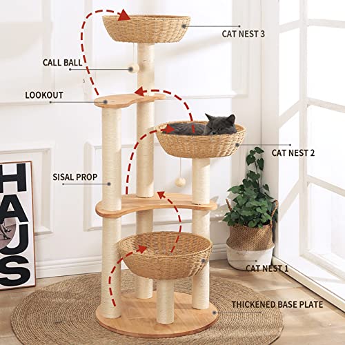 54" Modern Cat Tree Tower for Indoor Cats