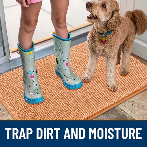 Dog Door Mat for Muddy Paws 47x24 (Orange / 47"X24")