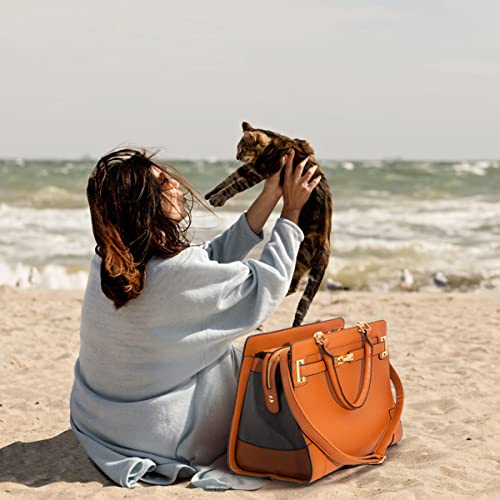 Fashion Pet Carrier Dog Cat Carrier Purse Soft (Brown)