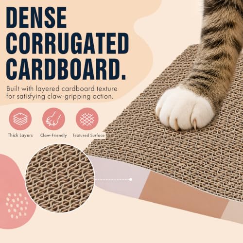 Cat Scratching Board cat Scratcher Cat Scratch Pad Cardboard cat scratchers for Indoor Cats Reversible Large Wide Corrugated with Catnip (2-Pack)