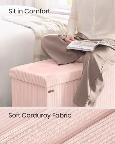 Ottoman Storage Bench (Jelly Pink / 15"D x 30"W x 15"H / Modern)