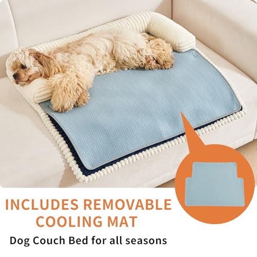 Dog Couch Bed for Medium Dogs (Navy Blue / Medium(33.46"L X 30.7"W X 5.5"Th))