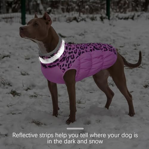 Dog Jacket for Small Dogs Warm Dog Jackets with Harness Built in (Pink Leopard / XS(chest:14in))