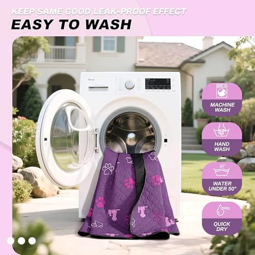 Washable Pee Pads for Dogs (Purple / 32"x52" (Pack of 2))