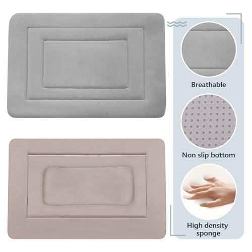 Dog Bed Soft Dog Crate Bed Pad Mat (36.0"L x 23.0"W x 1.2"Th / Clay Gray)