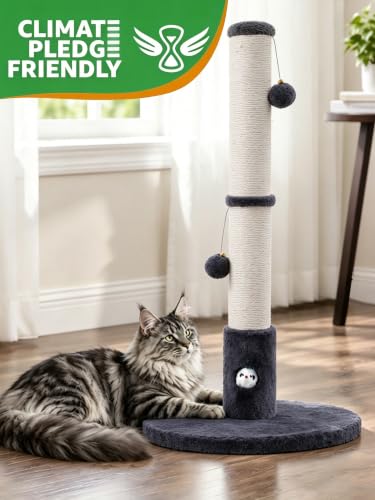 Funny Cat Scratching Posts Sturdy Scratcher Posts 33'' Grey (Dark Grey / 33‘’)